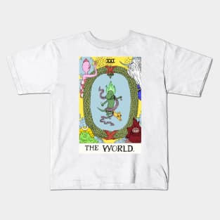 Elementals as The World tarot Kids T-Shirt